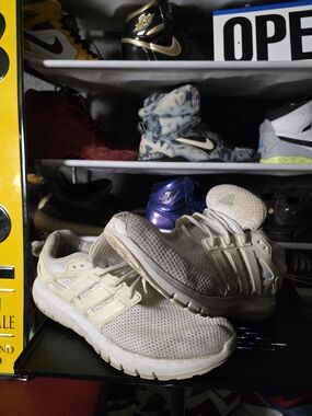 🔥 Gym Worn! adidas Men Size 13 Beige/Cream Mesh Running Hot! Sneakers